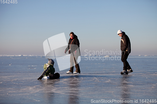 Image of Family ice skating