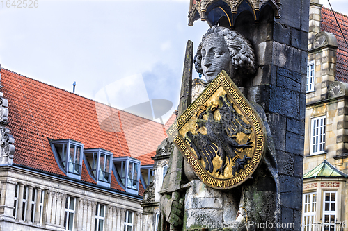 Image of The Bremen Roland statue in the market square 