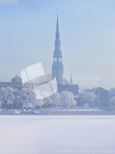 Image of Winter skyline of Latvian capital Riga Old town