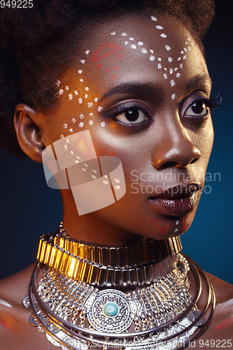 Image of Beautiful black girl with crystal crown
