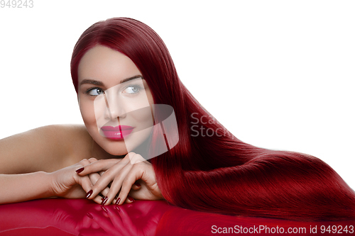 Image of girl with beautiful long hair