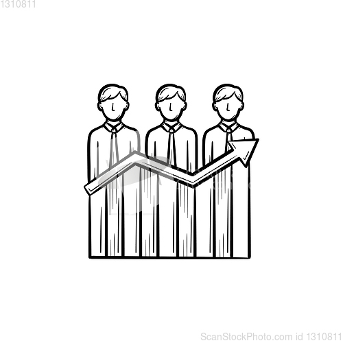 Image of Businessmen success hand drawn sketch icon.