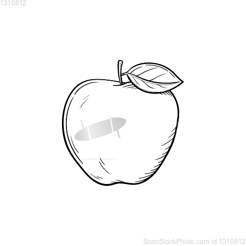 Image of Apple fruit hand drawn sketch icon.