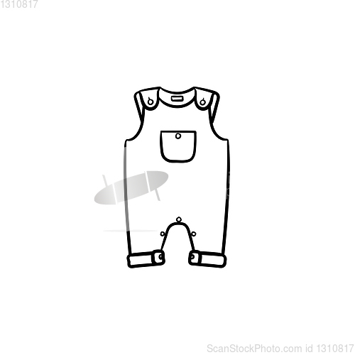 Image of Piece of baby clothing hand drawn outline doodle icon.