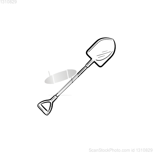 Image of Shovel hand drawn sketch icon.