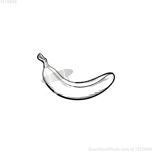 Image of Banana hand drawn sketch icon.
