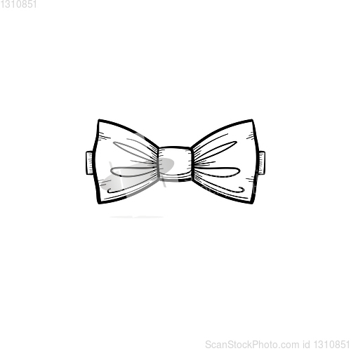 Image of Bow tie hand drawn sketch icon.