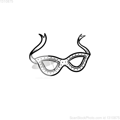 Image of Carnival mask hand drawn sketch icon.