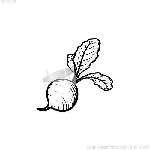 Image of Beet hand drawn sketch icon.
