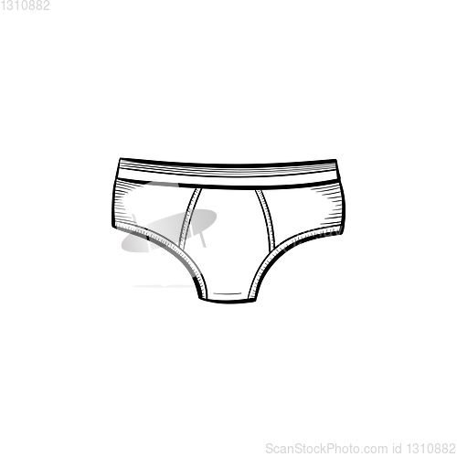 Image of Male underpants hand drawn sketch icon.
