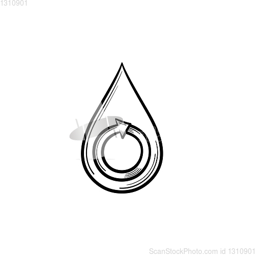 Image of Water drop hand drawn sketch icon.