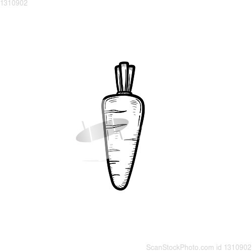 Image of Carrot hand drawn sketch icon.