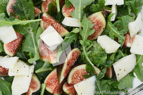 Image of Fresh figs, pecorino cheese and green rocket