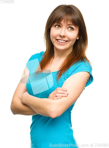 Image of Portrait of a happy young woman