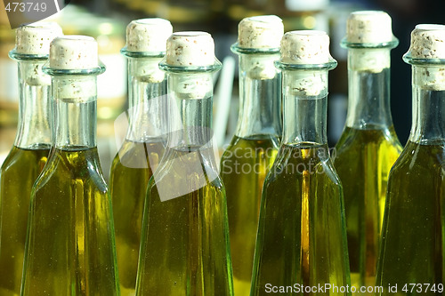 Image of Olive oil in bottles