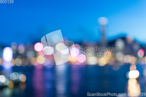Image of Blur view of Hong Kong at night