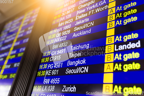 Image of Timeboard in the modern airport