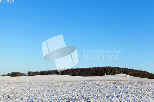 Image of snow-covered field, winter