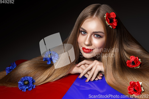 Image of girl with beautiful long hair