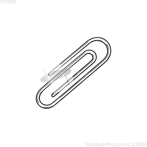 Image of Clip for papers hand drawn sketch icon.