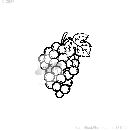 Image of Bunch of grapes hand drawn sketch icon.