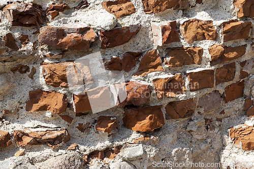 Image of A ruined brick wall close-up