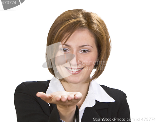 Image of Woman offering something
