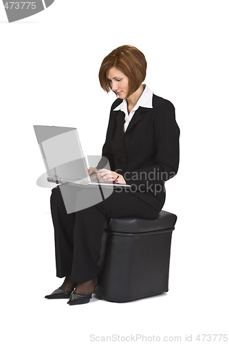 Image of Working on a laptop