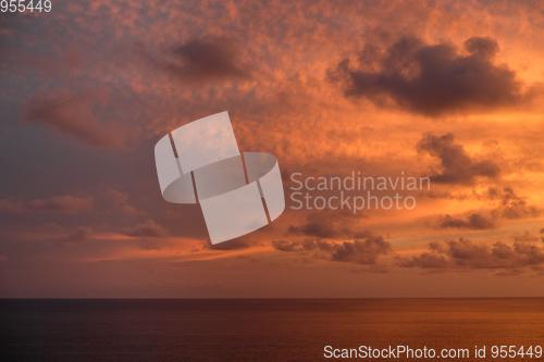 Image of sky with clouds on sunset