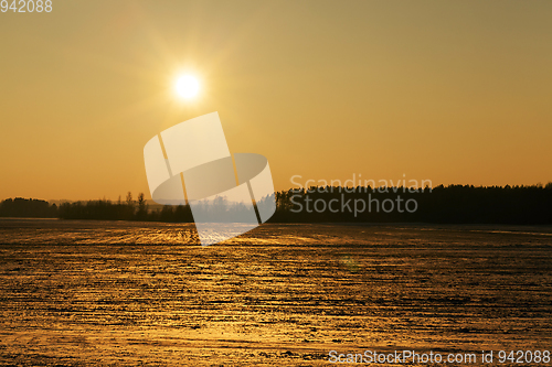 Image of Winter landscape, the sun