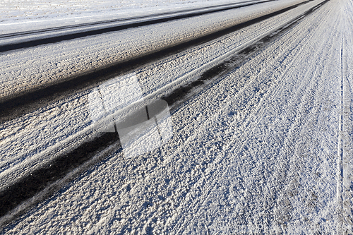 Image of winter asphalt road