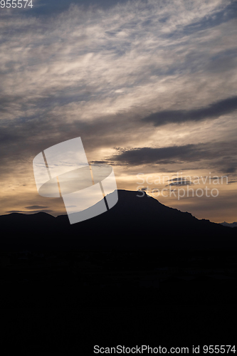 Image of beautiful sunrise over mountain