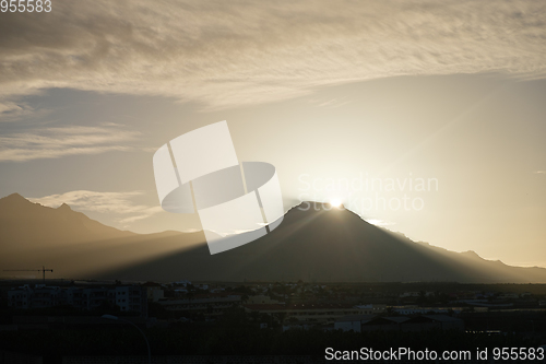 Image of beautiful sunrise over mountain