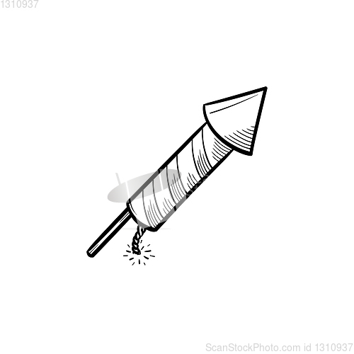 Image of Firework hand drawn sketch icon.