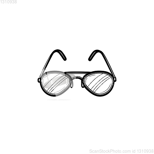 Image of Eyeglasses hand drawn sketch icon.