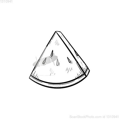 Image of Watermelon hand drawn sketch icon.
