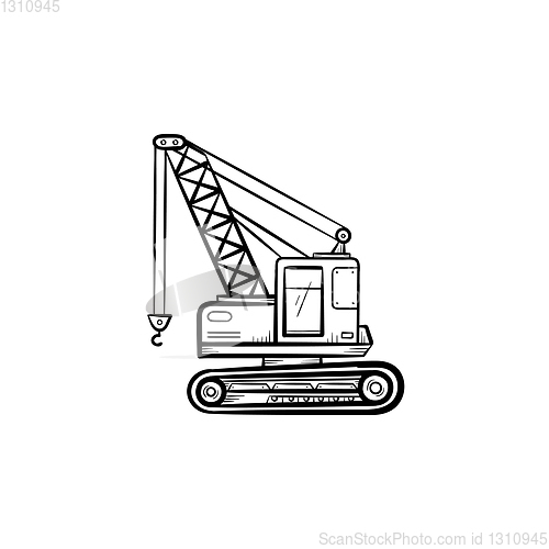 Image of Lifting crane hand drawn sketch icon.