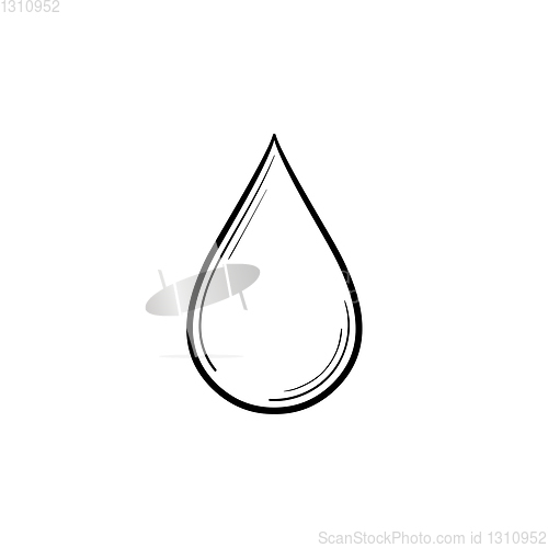 Image of Water drop hand drawn sketch icon.