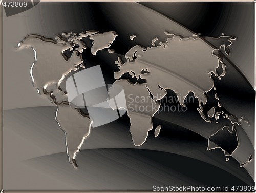 Image of Embossed metal map