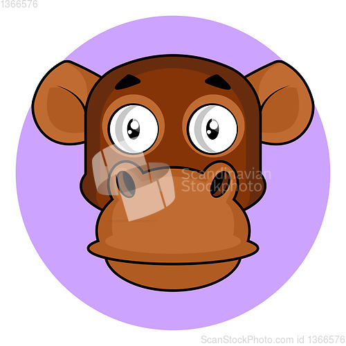 Image of Cartoon brown chimpanzee vector illustration on white background