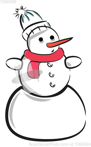 Image of Snowman hugging golden star vector or color illustration