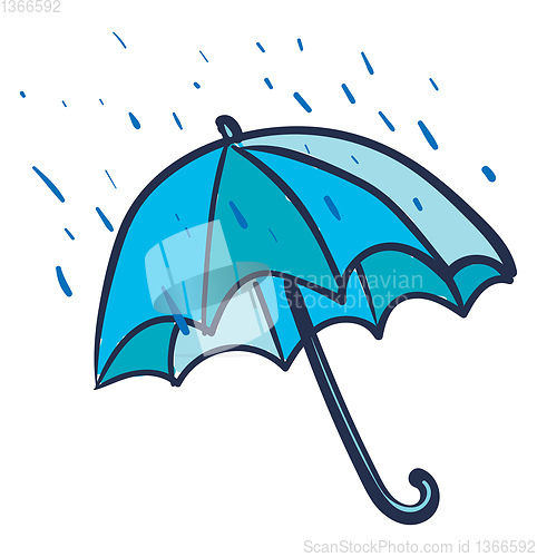 Image of A blue umbrella, vector color illustration.