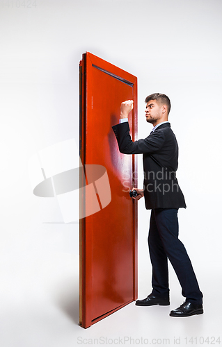 Image of Career ladder closed for young man