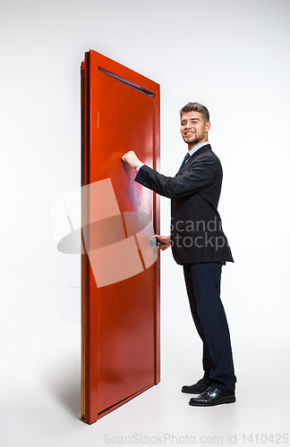Image of Career ladder closed for young man