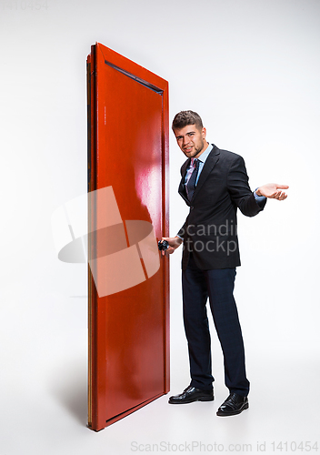 Image of Career ladder closed for young man