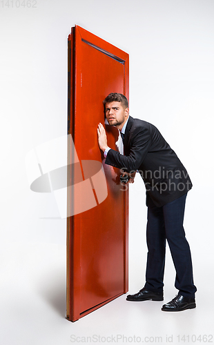 Image of Career ladder closed for young man