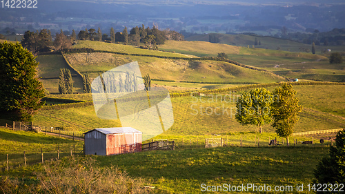 Image of sunset landscape New Zealand north island
