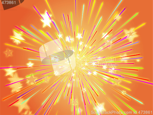 Image of Bursting flying stars illustration