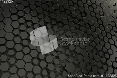 Image of black and white hexagon background