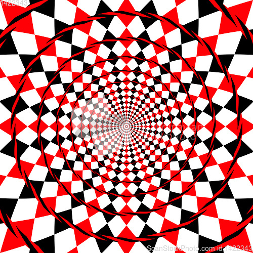 Image of optical illusion fake spiral background